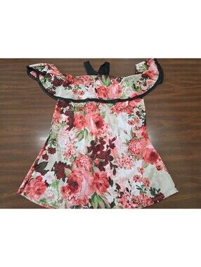 Janette Plus 1X Floral Blouse Sheer Short Sleeve Cottagecore Boho Festival Top